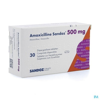 AMOXICILLINE SANDOZ  500 MG TABL DISP 30