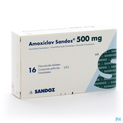 AMOXICLAV SANDOZ 500/125 MG COMP 16