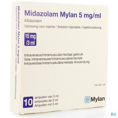 MIDAZOLAM MYLAN 5MG/ML OPL INJ AMP 10X 3ML