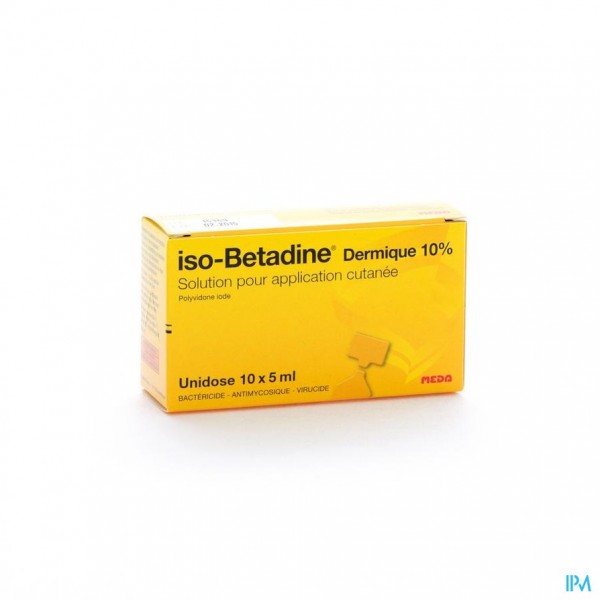 ISO BETADINE DERM 10% UNIDOSE FL 10X5ML | Apotheek T'Kindt