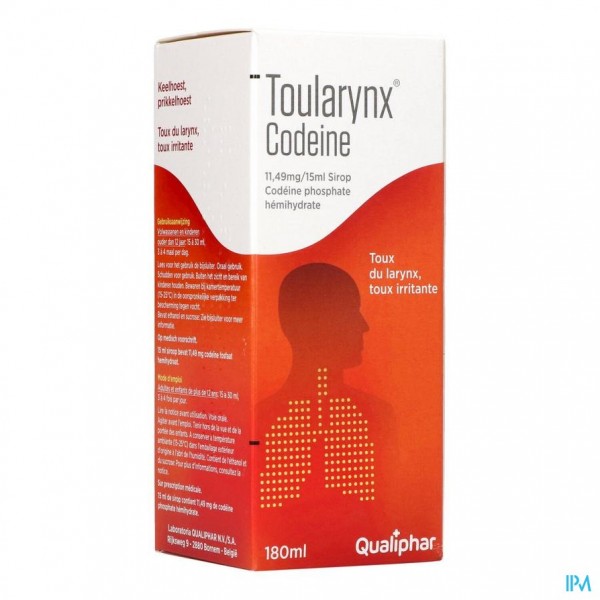 Toularynx Codeine Sir 180 Ml Apotheek T Kindt